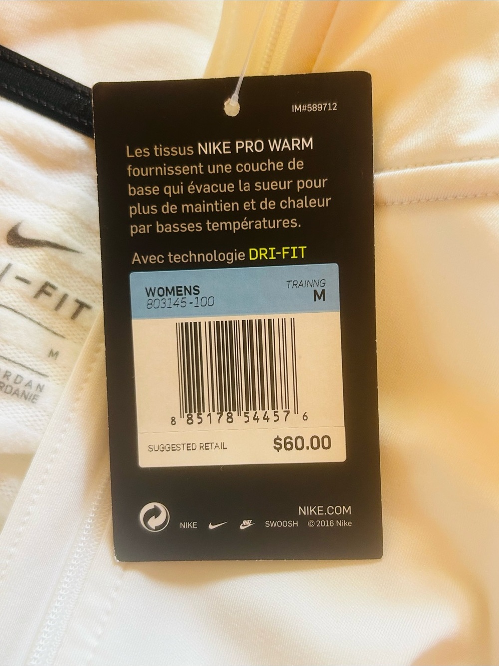 White Nike Warm fitted quarter zip - Picture 7 of 8